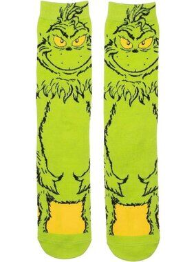 The Grinch Who Stole Christmas 360° Character Crew Socks Festive Green One Size